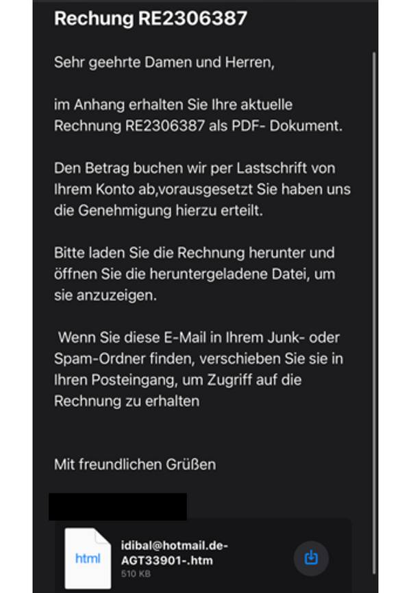 Bild vergr&ouml;&szlig;ern: Pishing Mail