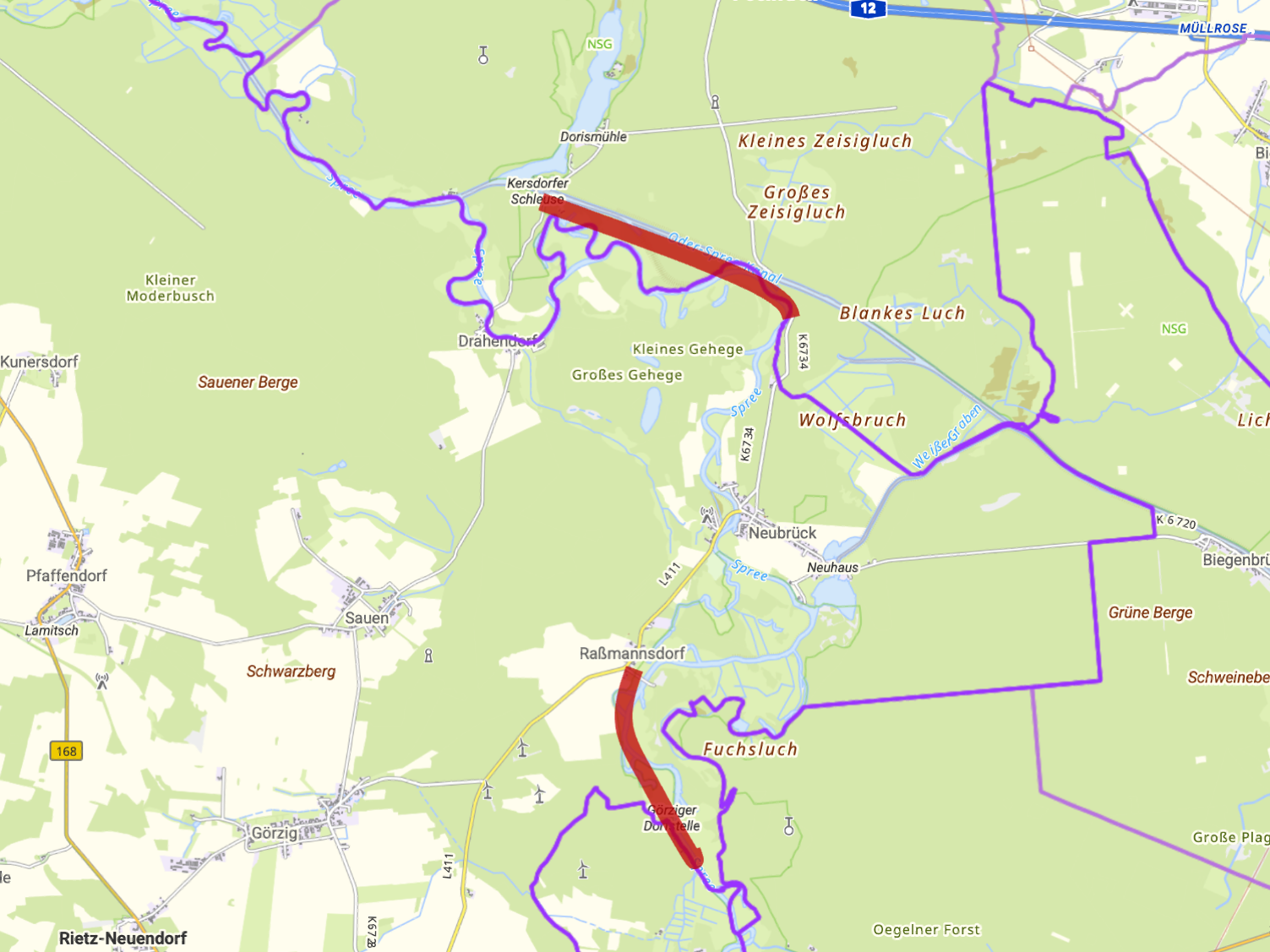 Bild vergr&ouml;&szlig;ern: Lageskizze Spreeradweg
