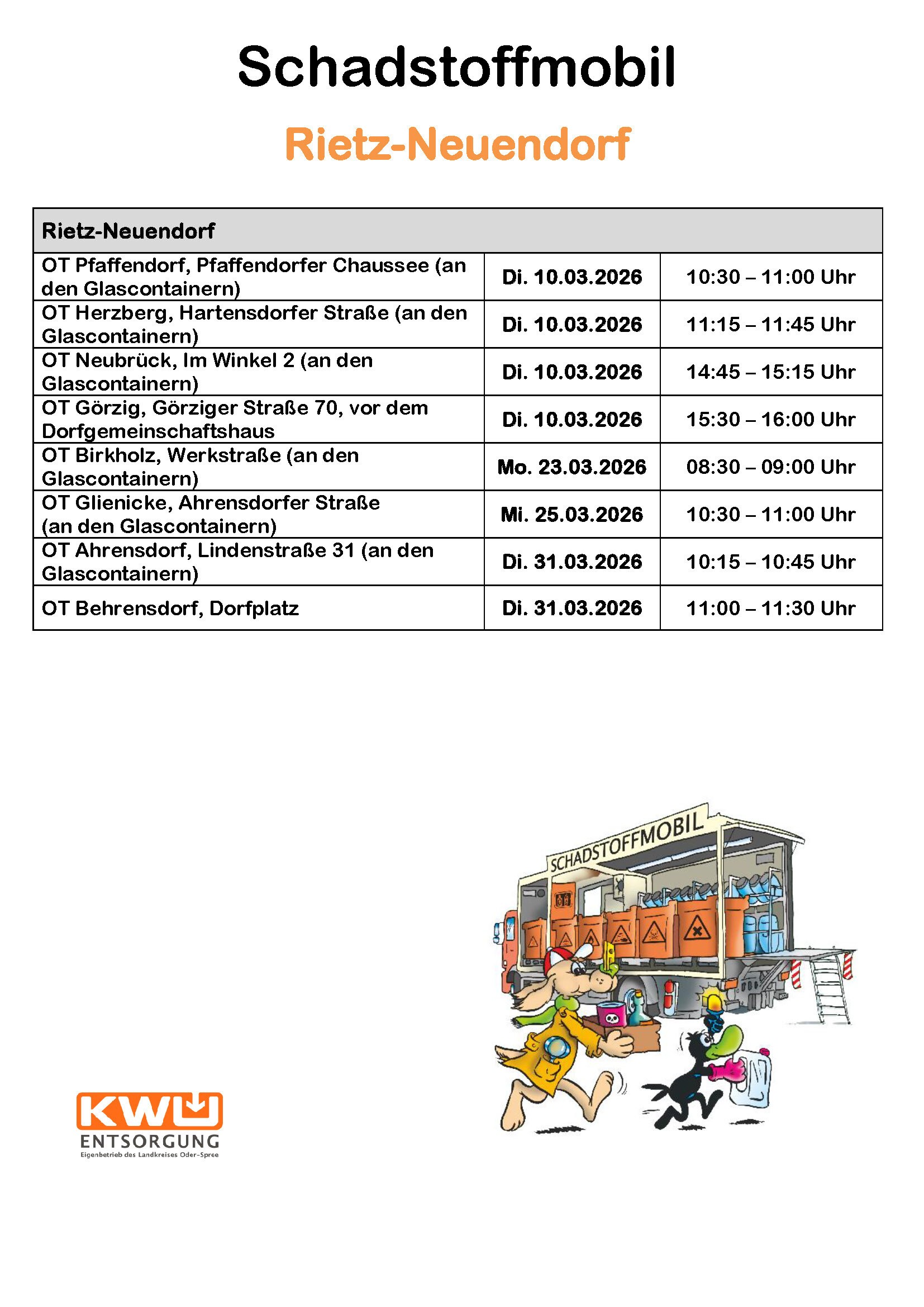 Bild vergr&ouml;&szlig;ern: Gemeinde Rietz-Neuendorf Schadstoffmobil