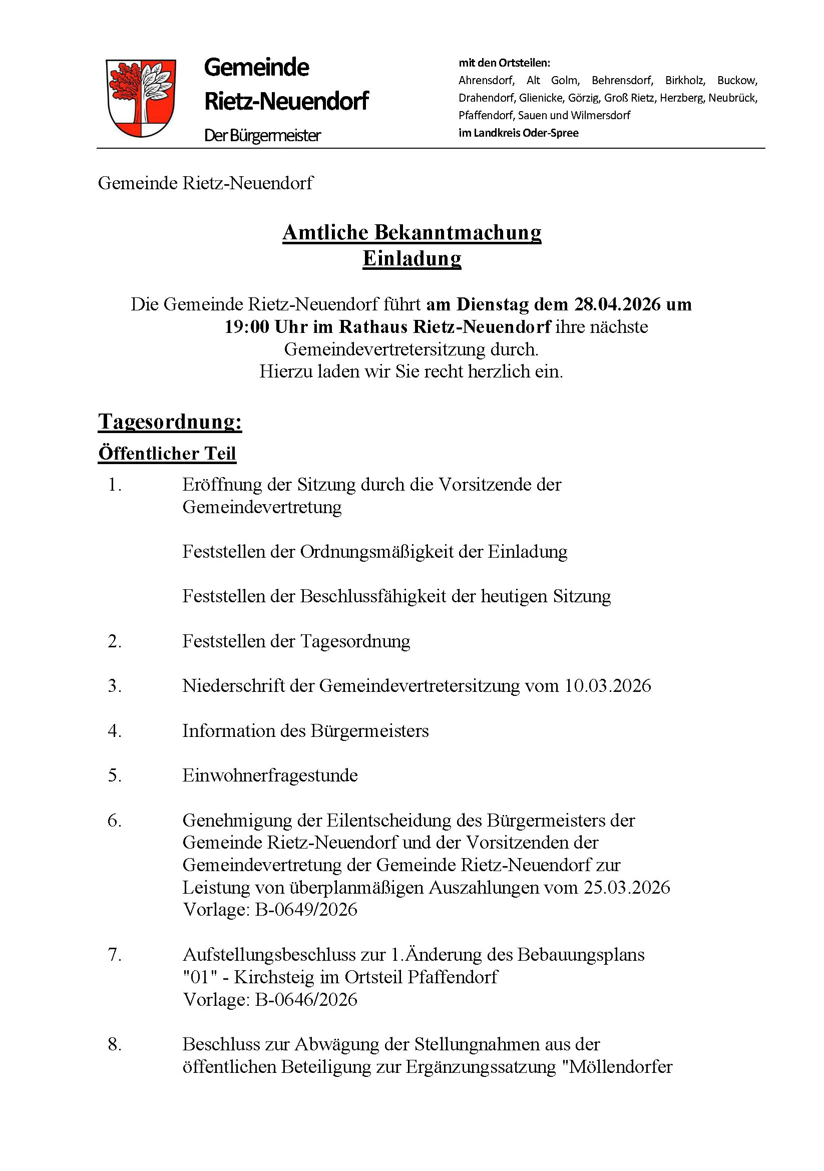 Bild vergr&ouml;&szlig;ern: 20260428 - Einladung zur Sitzung der Gemeindevertretung_Seite_1