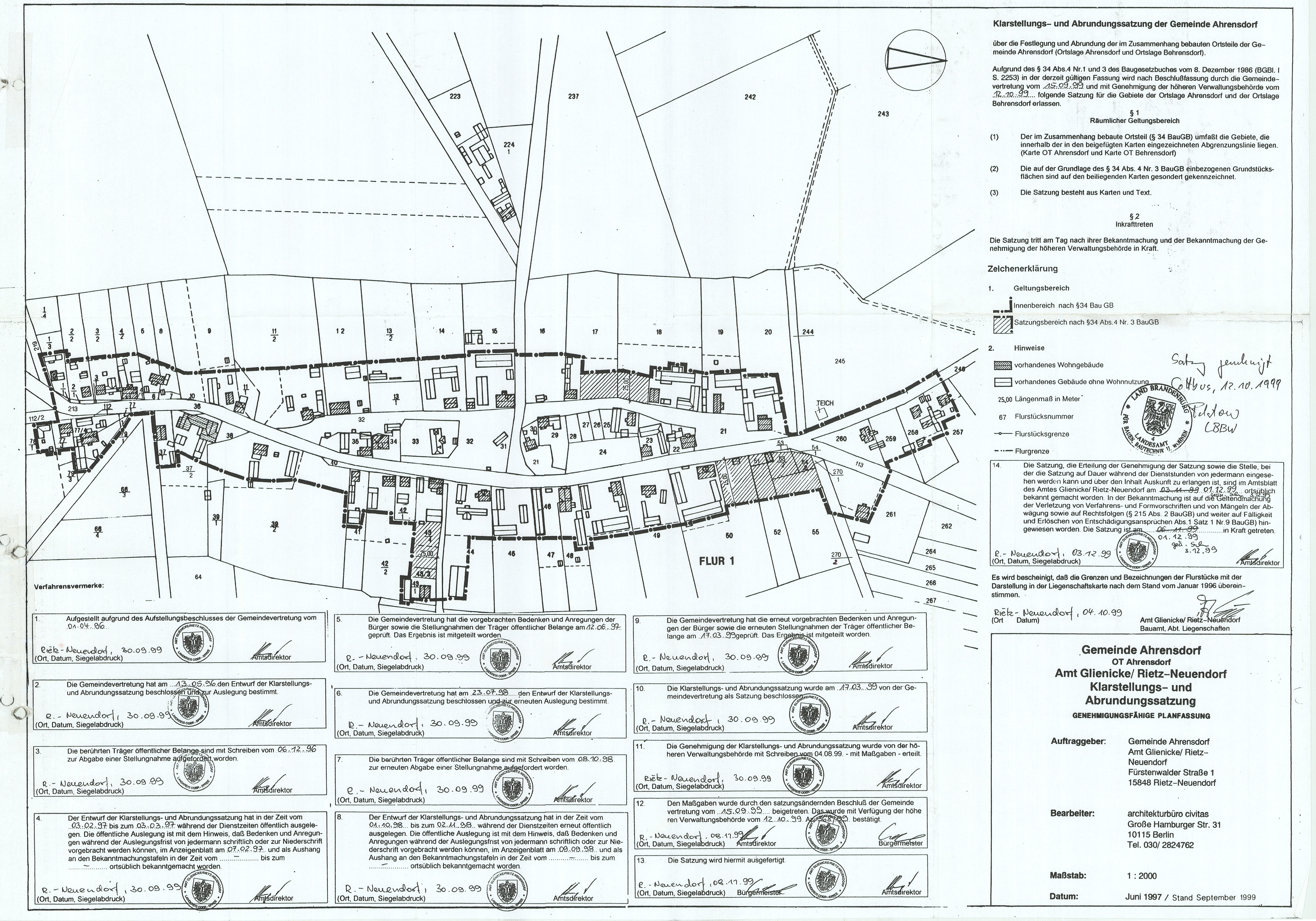 Bild vergr&ouml;&szlig;ern: 19991201 - Klarstellungs- und Abrundungssatzung Ahrensdorf