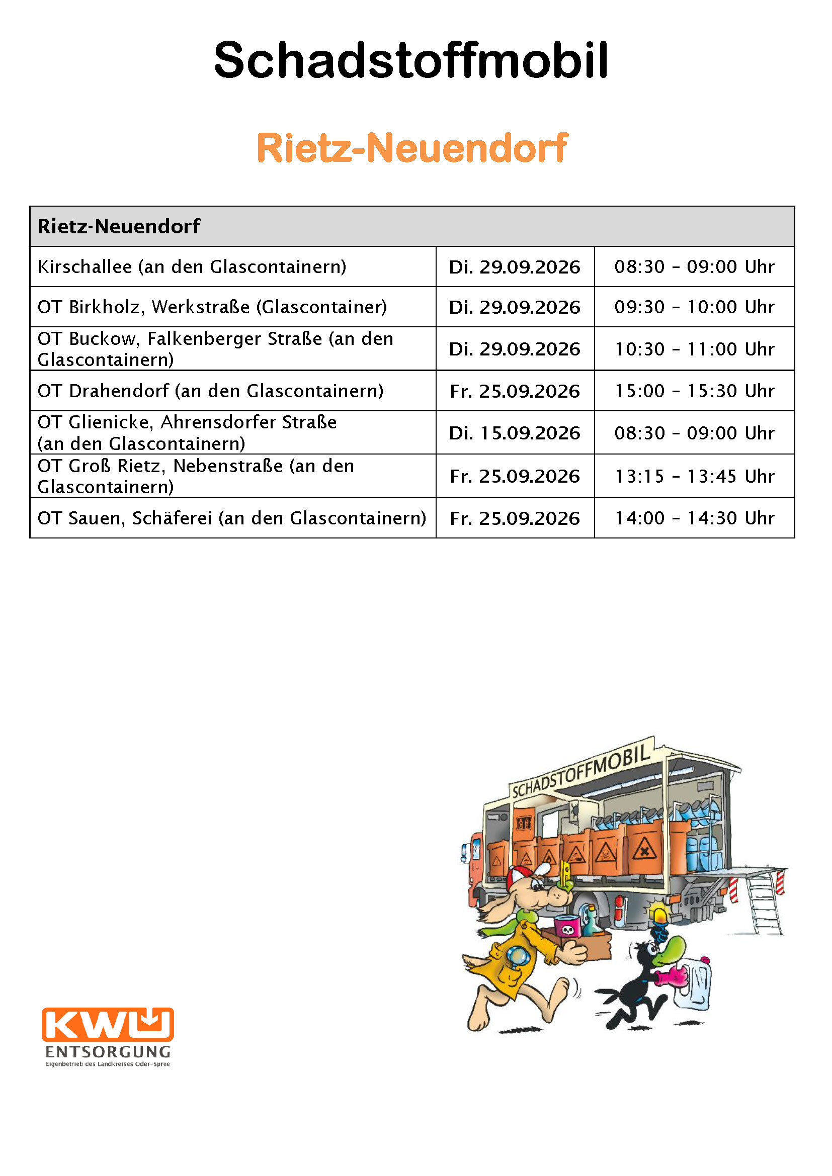 Bild vergr&ouml;&szlig;ern: Schadstoffmobil Herbsttour 2026