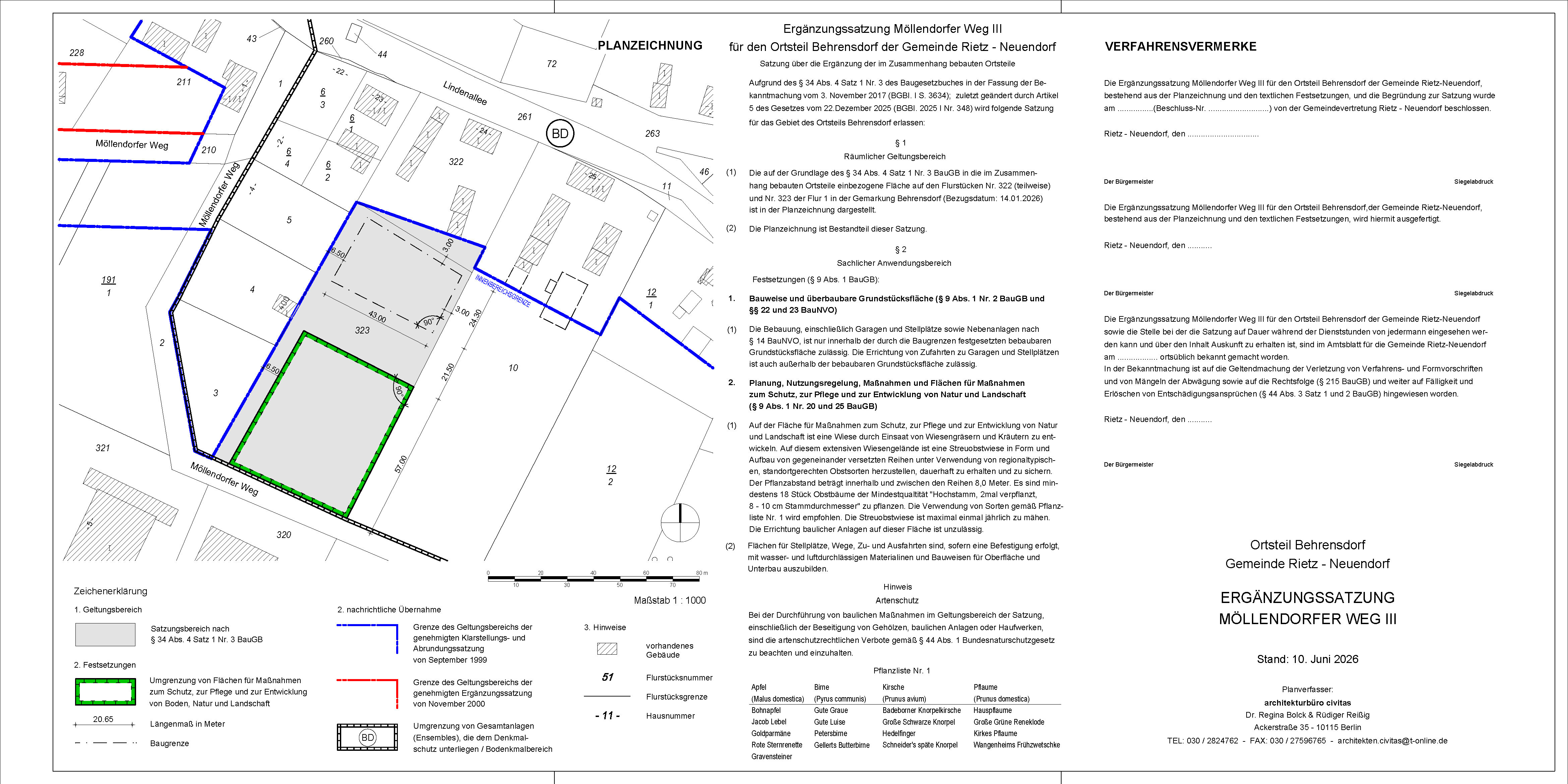 Bild vergr&ouml;&szlig;ern: Planzeichnung Erg&auml;nzungssatzung M&ouml;llendorfer Weg III